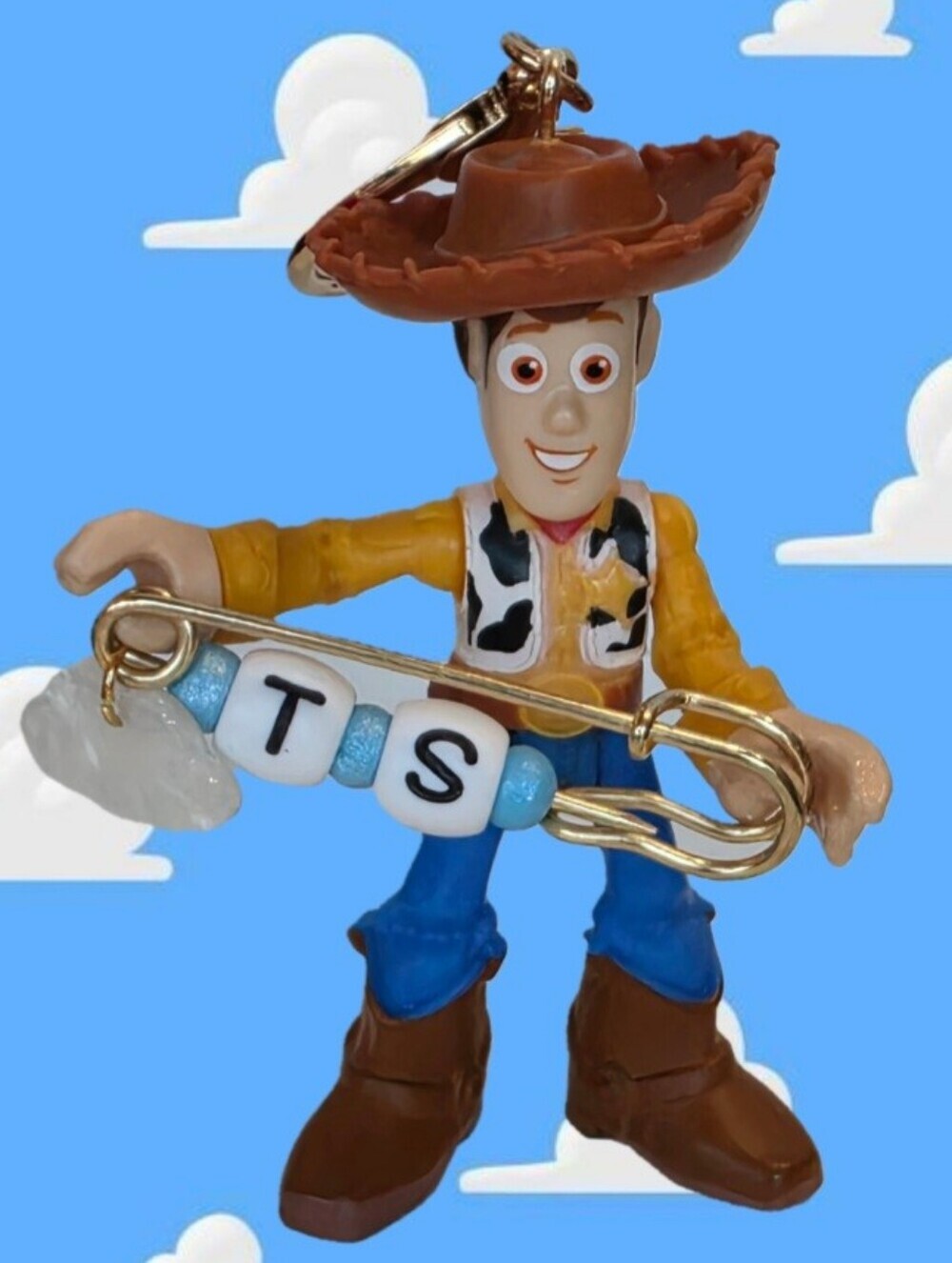 Handcrafted Upcycled TS 13 Woody Cowboy Bag Charm Keychain